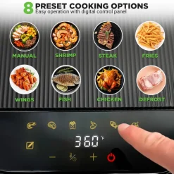 5.8QT Air Fryer, Quick Cooking, Transparent Bowl, White<NutriChef Online
