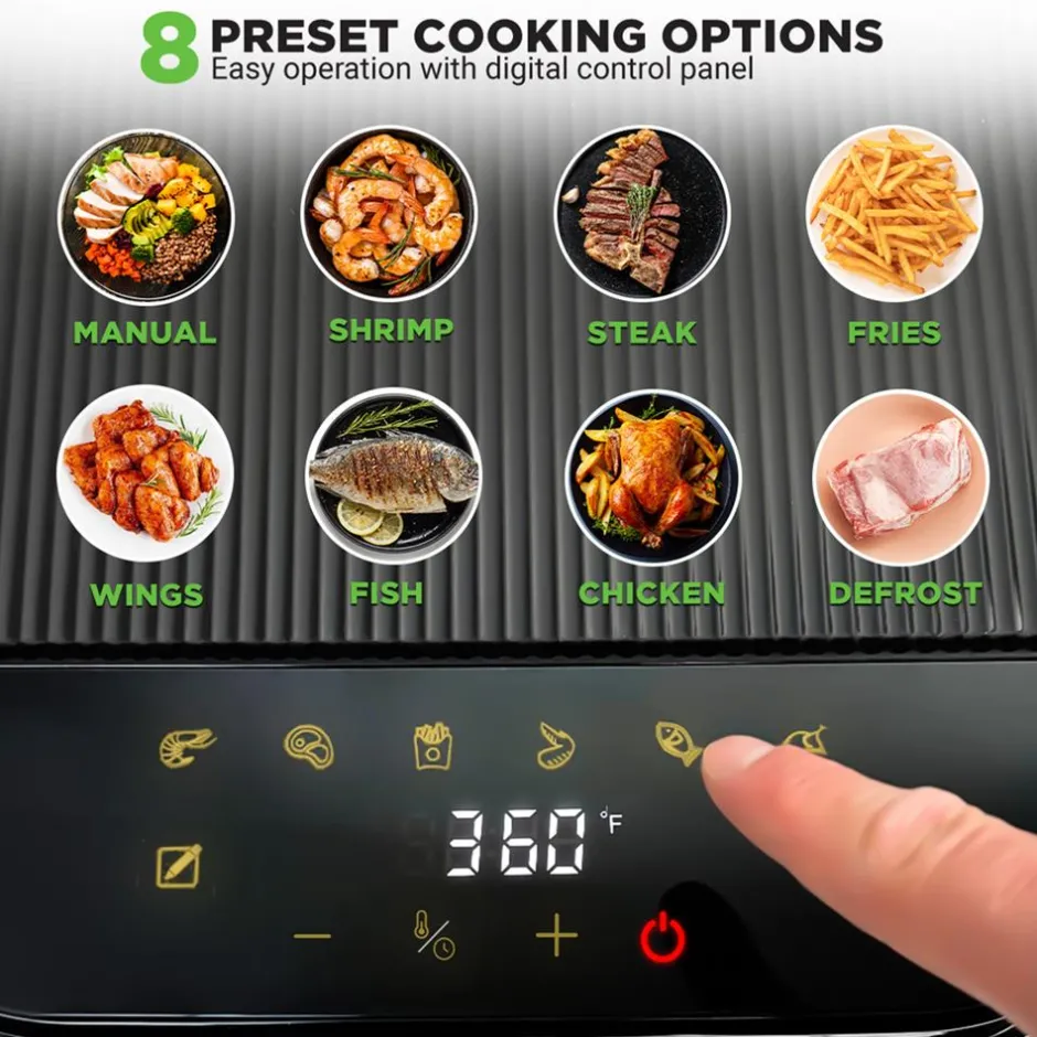 5.8QT Air Fryer, Quick Cooking, Transparent Bowl, White<NutriChef Online