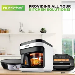 5.8QT Air Fryer, Quick Cooking, Transparent Bowl, White<NutriChef Online