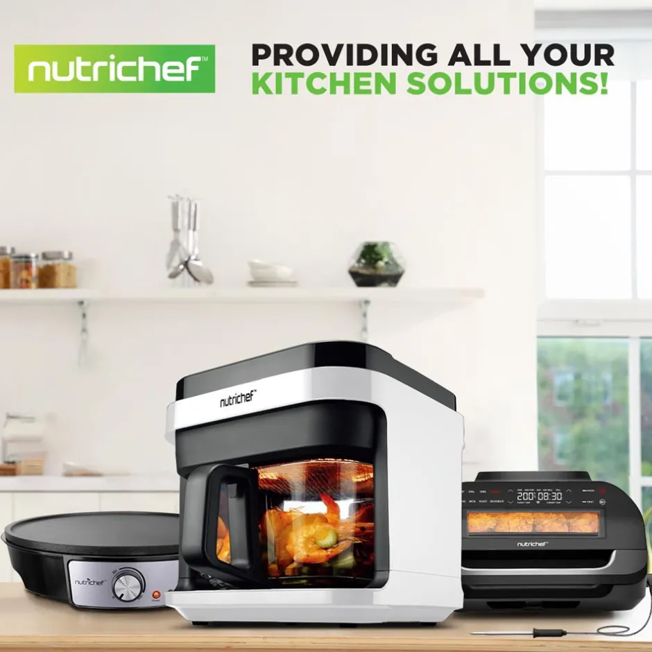 5.8QT Air Fryer, Quick Cooking, Transparent Bowl, White<NutriChef Online