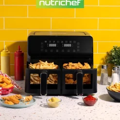 4.4Qt Dual Basket Air Fryer<NutriChef