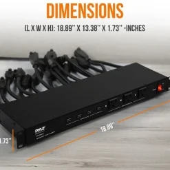 Rack Mount Power Conditioner with USB & AC Outlets<Pyle New