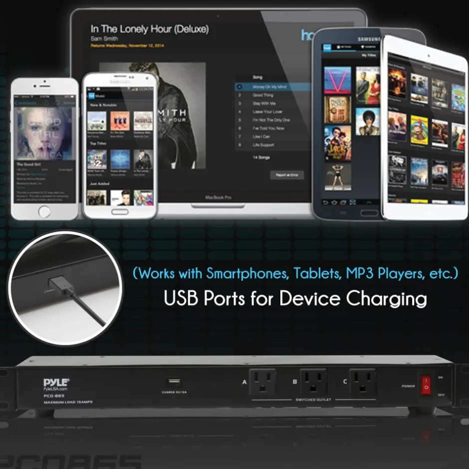 Rack Mount Power Conditioner with AC Outlets & USB<Pyle Discount