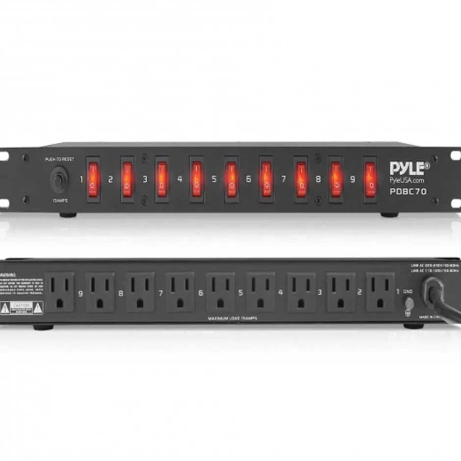 Rack Mount Power Supply with Circuit Breaker Protection<Pyle Online