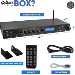 Rack Mount Pre-Amplifier - Bluetooth Streaming, Recording Mode, Metal Panel<Pyle