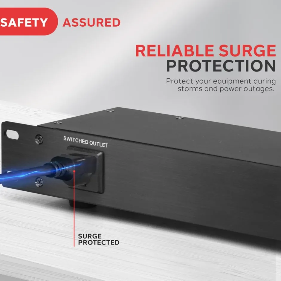 Rack Mount Surge Protector with Noise Filter & 9 Outlets<Pyle Discount