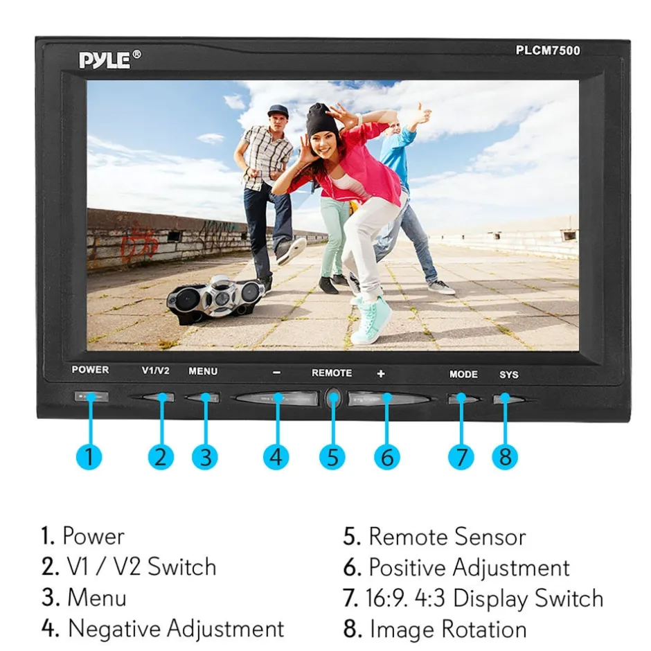 Rear View Backup Camera System, Night Vision, 7" LCD, Waterproof<Pyle Online