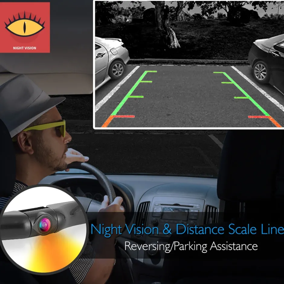 Rear View Backup Camera System, Night Vision, 7" LCD, Waterproof<Pyle Online