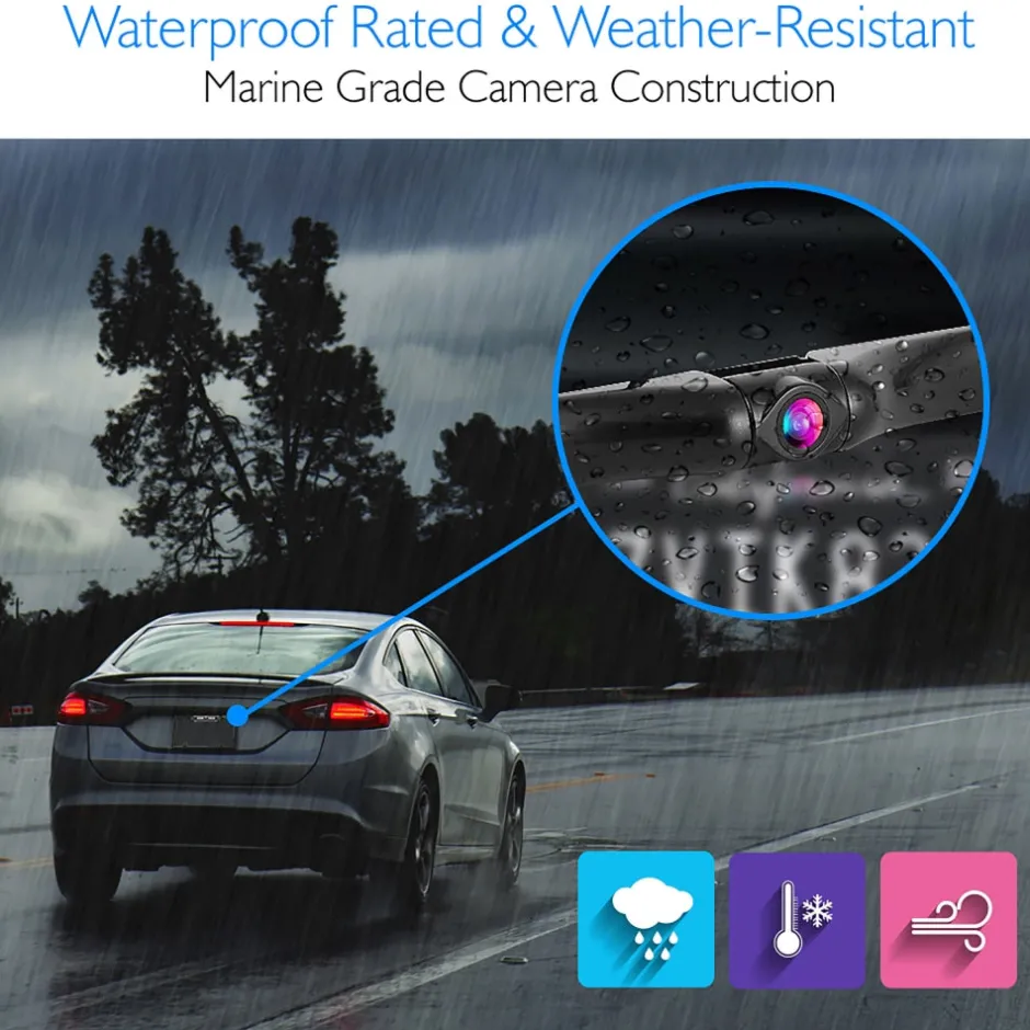 Rear View Backup Camera System, Night Vision, 7" LCD, Waterproof<Pyle Online