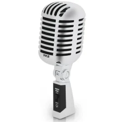 Retro Dynamic Vocal Microphone - High Clarity - Unidirectional - Silver<Pyle Sale