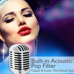 Retro Dynamic Vocal Microphone - High Clarity - Unidirectional - Silver<Pyle Sale