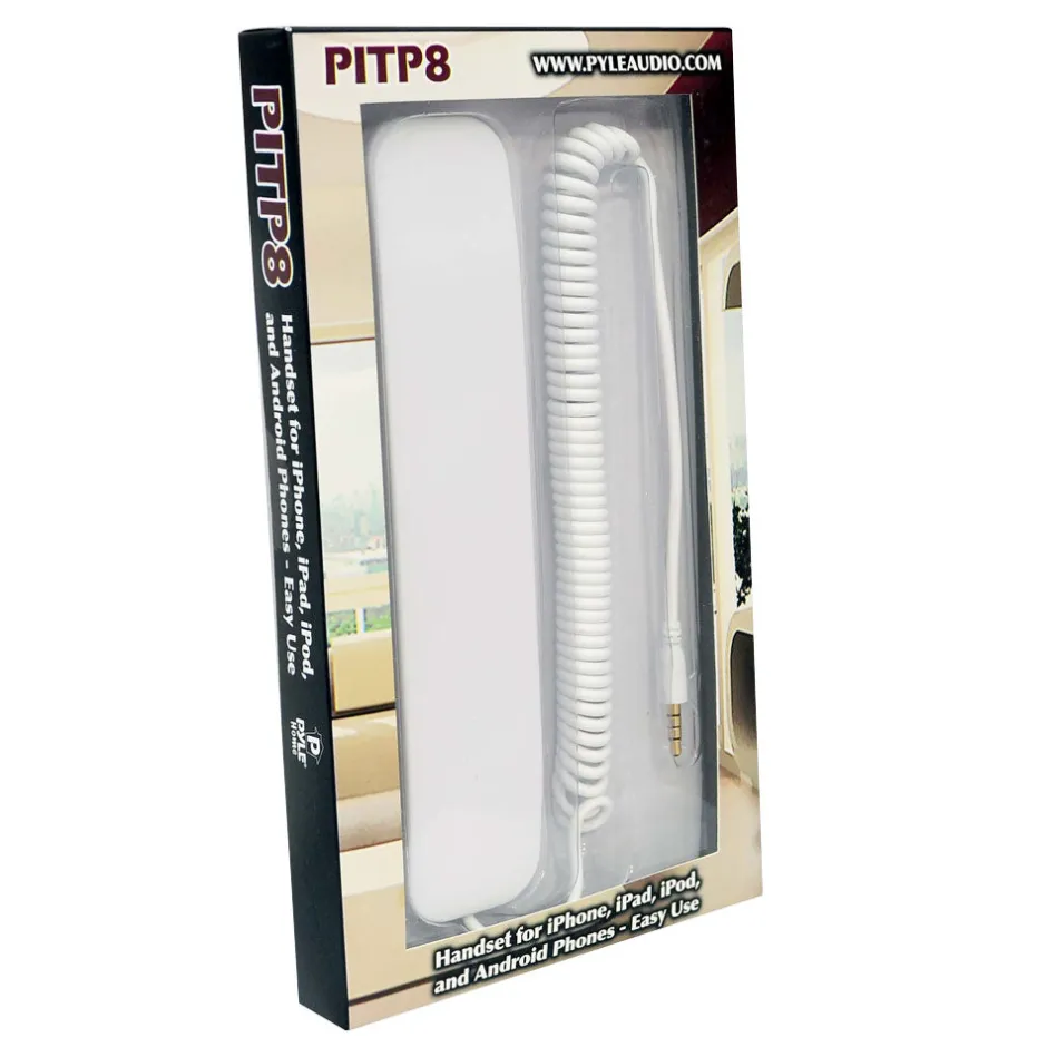 Retro Handset Easy Use Noise-Reducing Soft-Touch Finish White<Pyle Sale