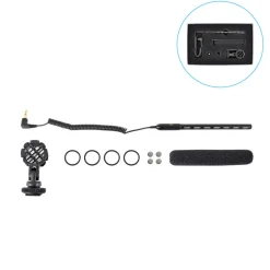 Shotgun Microphone for Video/Camera, Clear Audio, 3.5mm Connector, Dark Gray<Pyle Best