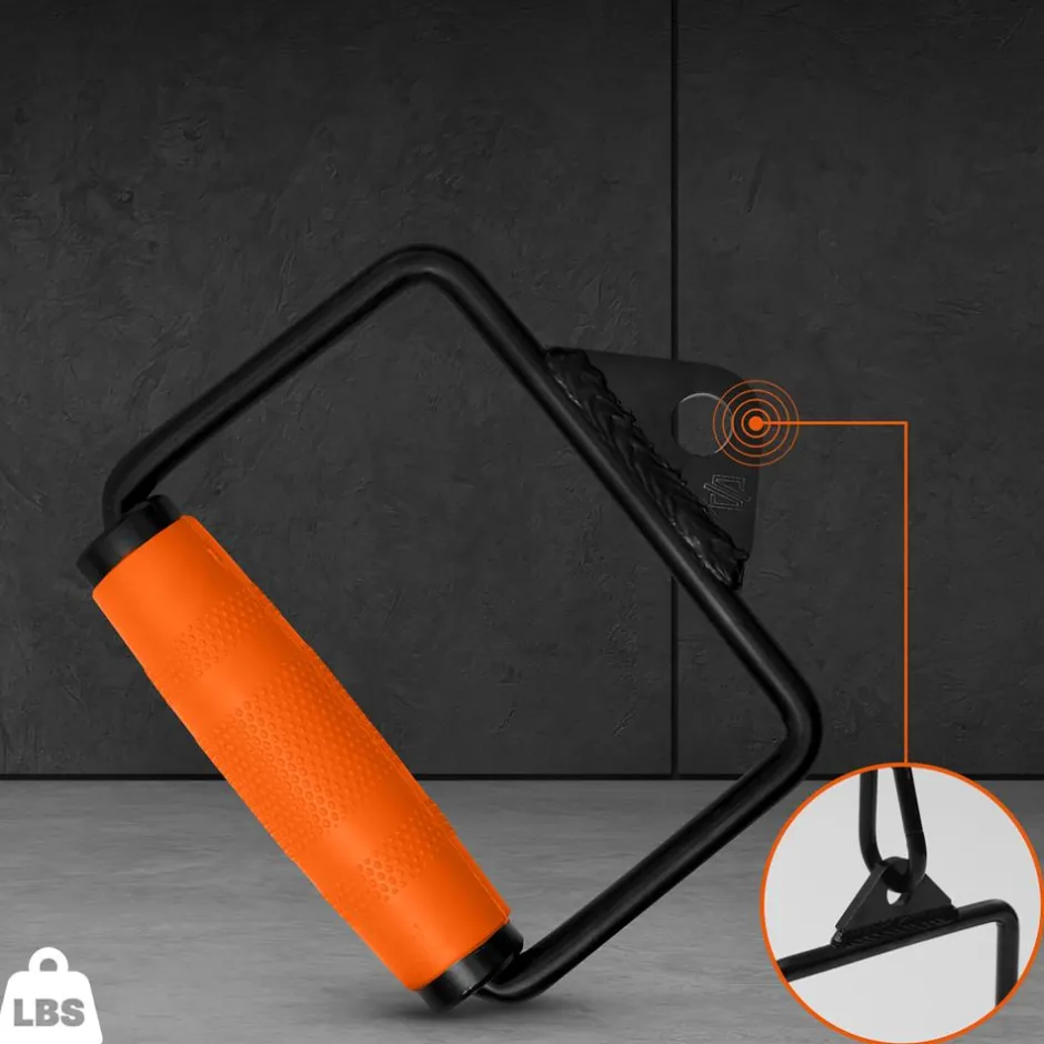 Single D Row Handle - Non-Slip Grip, 360° Rotation, Orange Handle<SQUATZ
