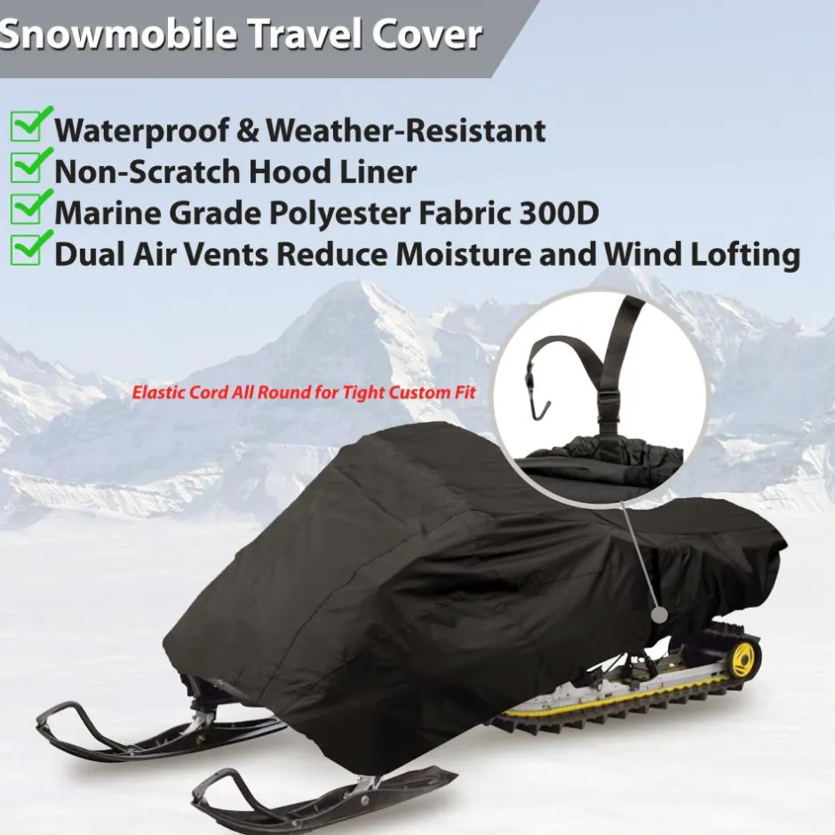 Snowmobile Cover Waterproof Marine Polyester 113" Quick Release Vents<Pyle Best
