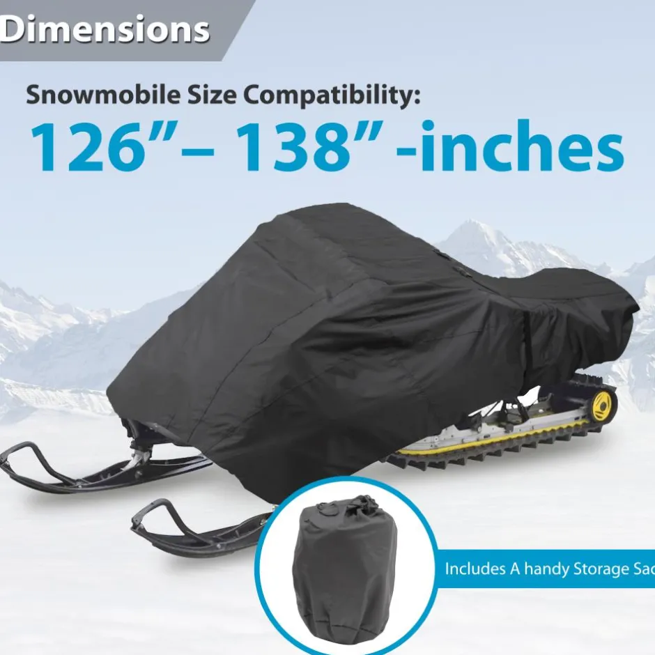 Snowmobile Cover Waterproof Marine Polyester Dual Vents 126-138"<Pyle New