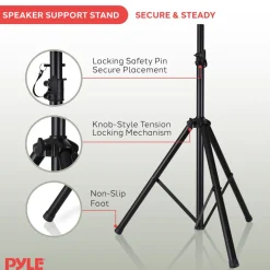 Speaker Stand Mount Adjustable 40-71" Durable Metal 132 lbs Capacity<Pyle Best