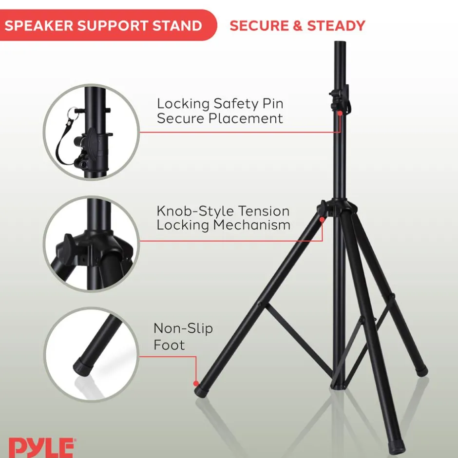 Speaker Stand Mount Adjustable 40-71" Durable Metal 132 lbs Capacity<Pyle Best