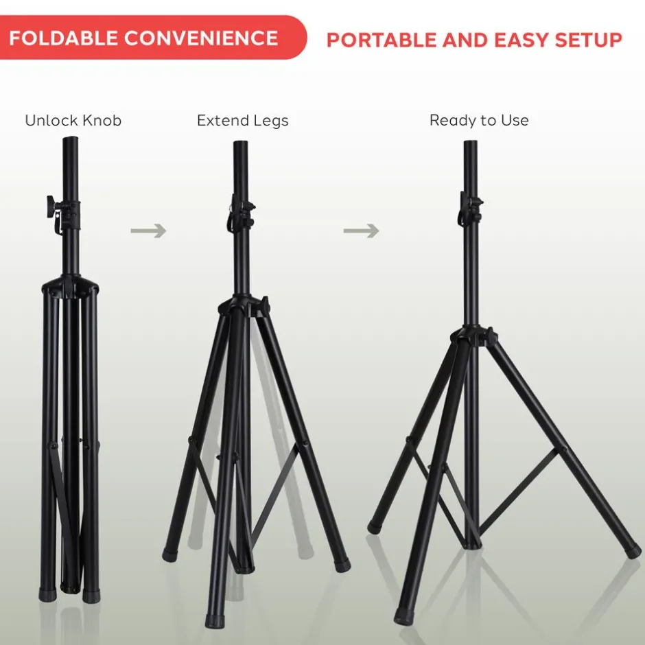 Speaker Stand Mount Adjustable 40-71" Durable Metal 132 lbs Capacity<Pyle Best
