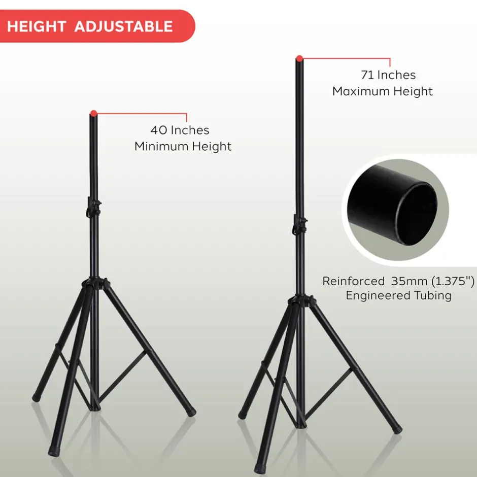Speaker Stand Mount Adjustable 40-71" Durable Metal 132 lbs Capacity<Pyle Best