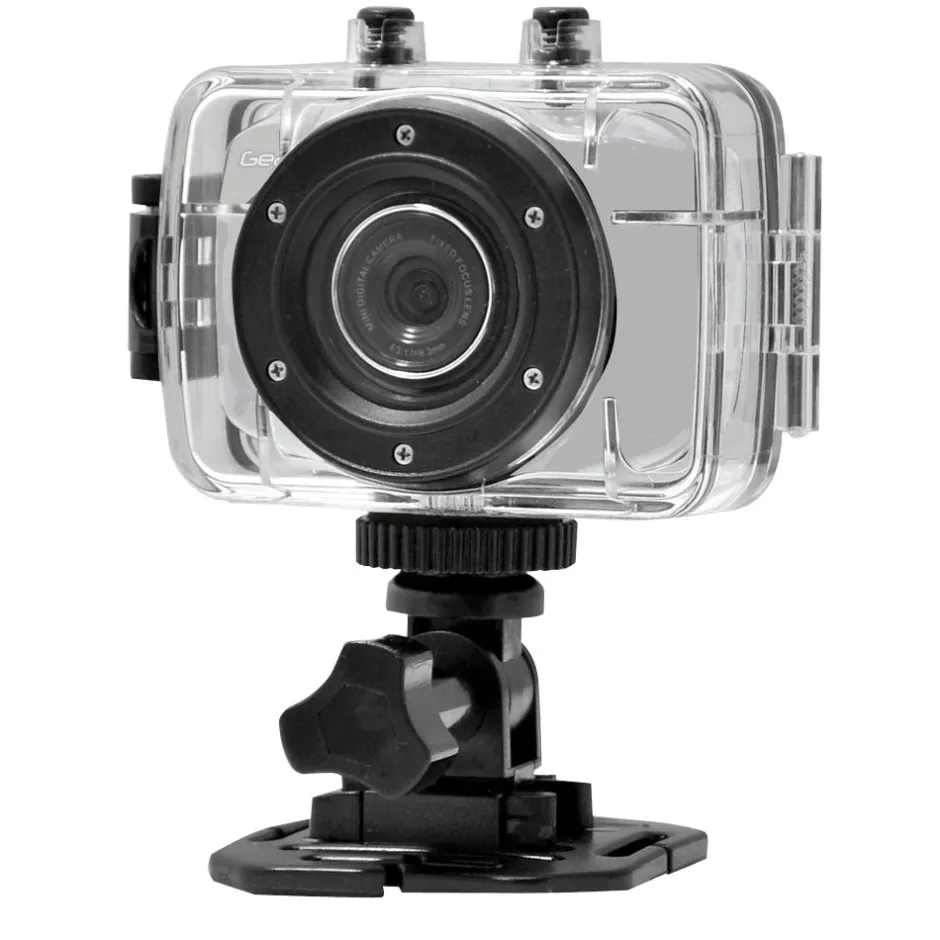 Sport Action Camera 720p HD Touchscreen Waterproof Case Silver<Pyle Clearance