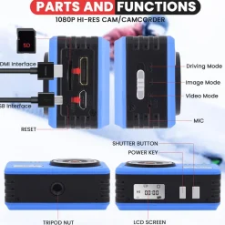 Sports Action Camera 1080p HD Wi-Fi Waterproof Case Blue<Pyle Sale