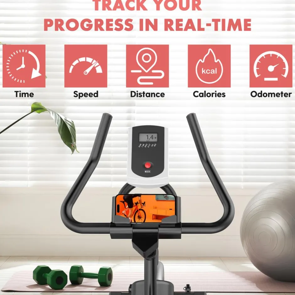 Stationary Cycling Bike - Fun Indoor Workout, 8 Resistance Levels, Steel Frame<SQUATZ Best