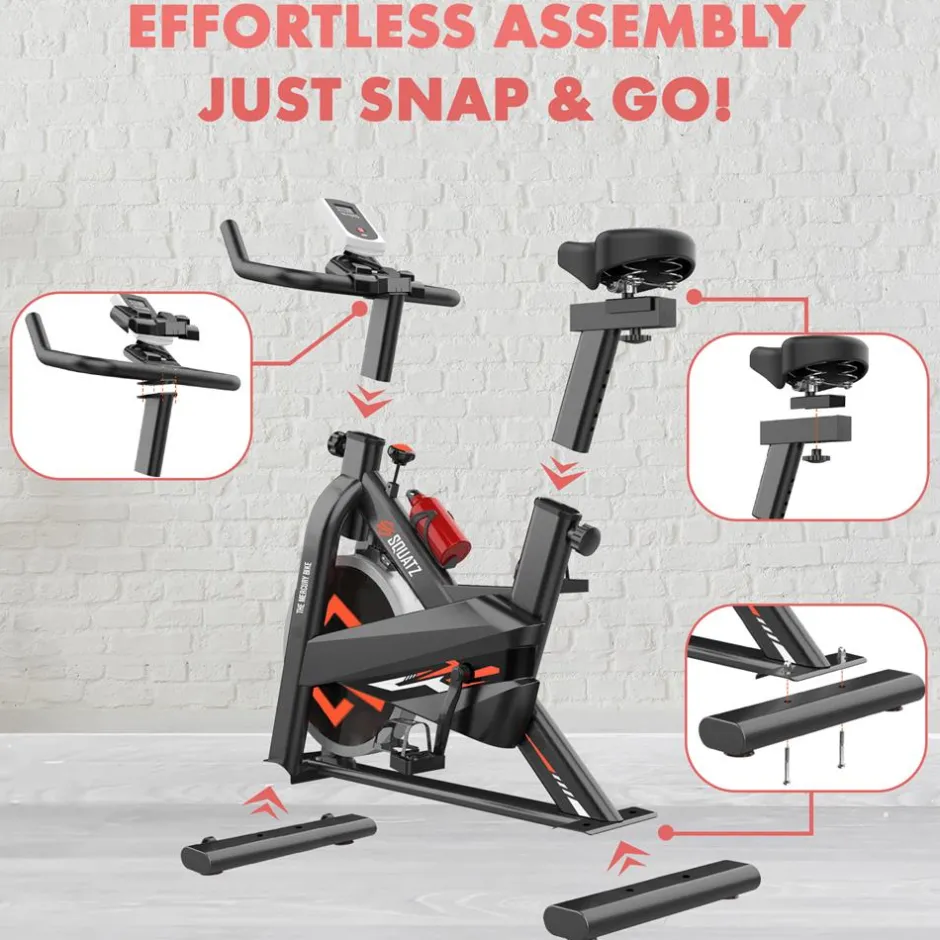 Stationary Cycling Bike - Fun Indoor Workout, 8 Resistance Levels, Steel Frame<SQUATZ Best