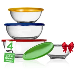 Superior Glass Mixing Bowls With Pe Lids<NutriChef Outlet