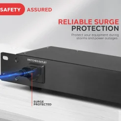 Surge Protector Power Strip 9 Outlets 15A Rack Mount AC Filter<Pyle Hot