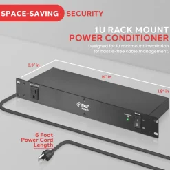 Surge Protector Power Strip 9 Outlets 15A Rack Mount AC Filter<Pyle Hot