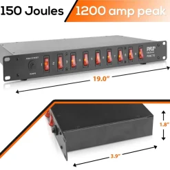 9-Switch Rack Mount Power Supply with Noise Filter<Pyle Online