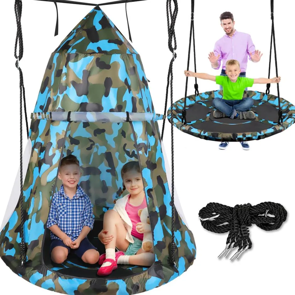 Tree Swing Tent for Kids - Relaxing Fun, Padded Seat, Camo<SereneLife New
