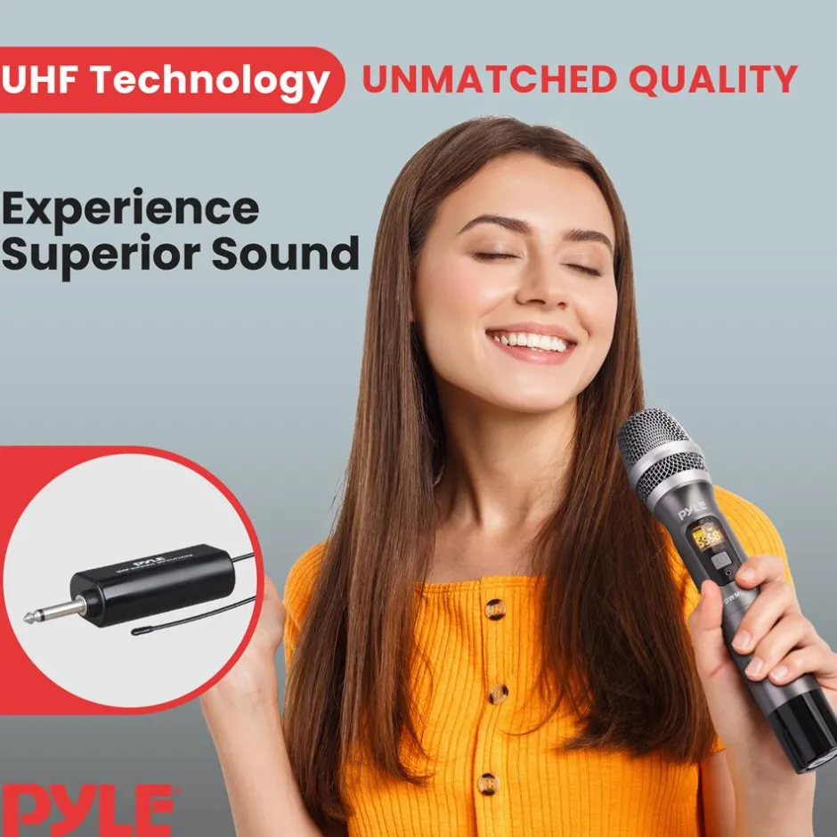 UHF Wireless Microphone System Kit - 160' Range, 8 Channels, Portable<Pyle Clearance