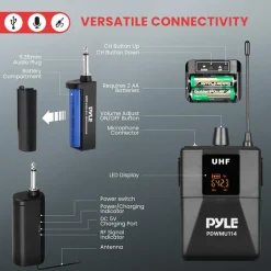 UHF Wireless Microphone System Kit - 160' Range, 8 Channels, Portable<Pyle Clearance