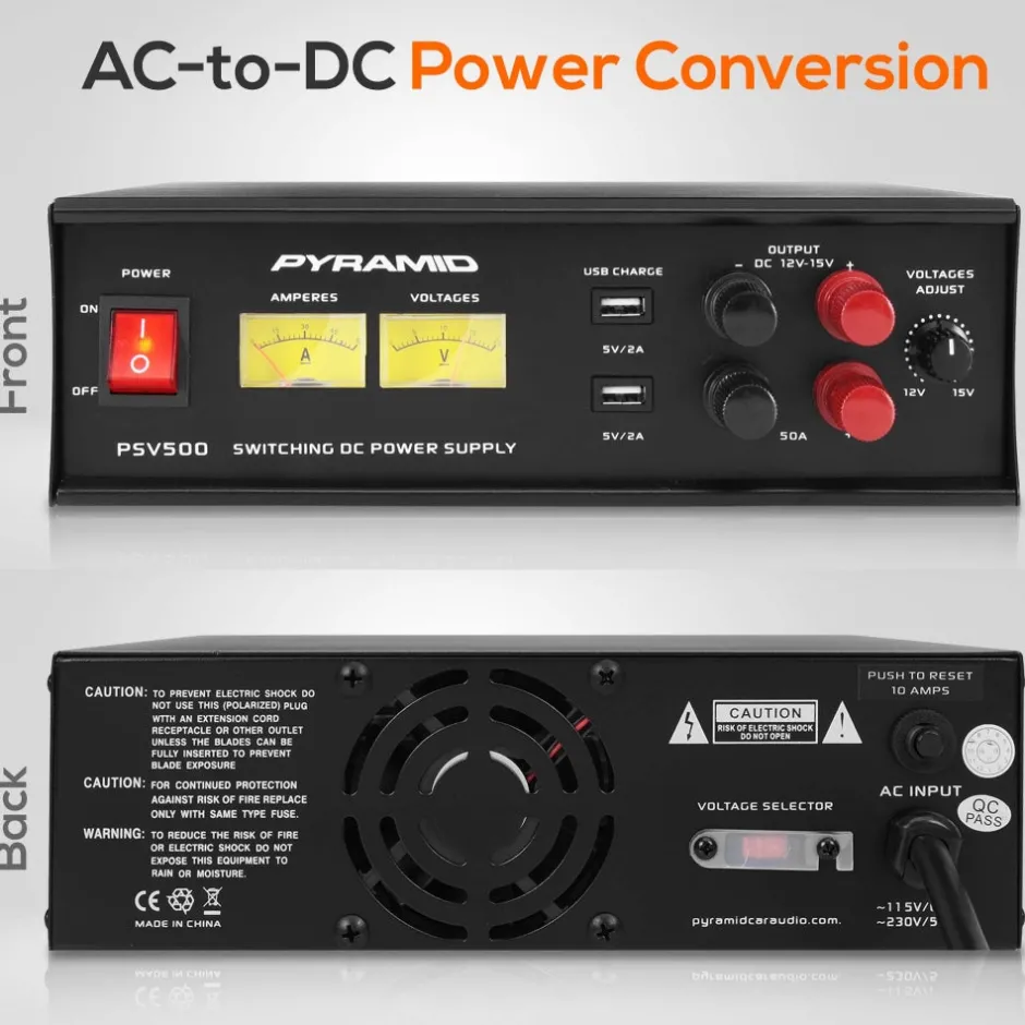 Universal Power Converter 50A Adjustable 12-15V 2 USB Ports Overload Protection<Pyramid Online