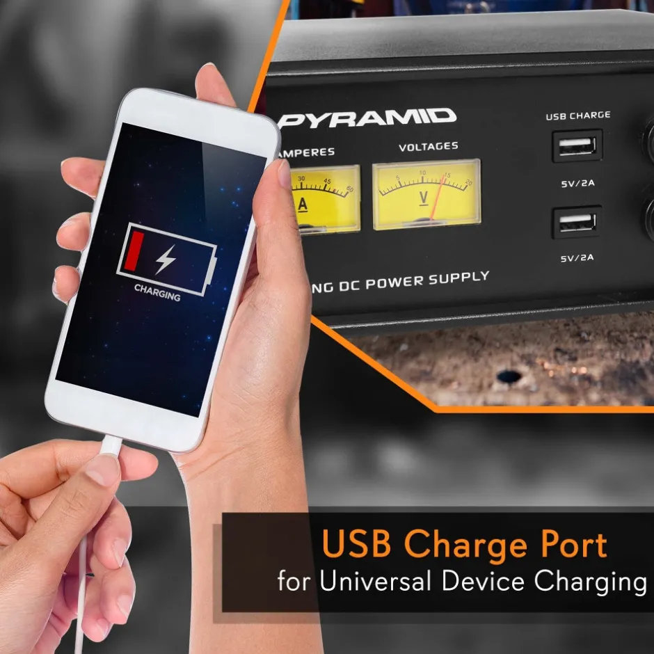 Universal Power Converter 50A Adjustable 12-15V 2 USB Ports Overload Protection<Pyramid Online