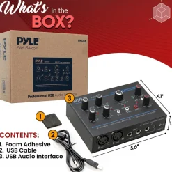 USB Audio Interface - Pristine Recording - Ultralow Noise - Compact Design<Pyle Online