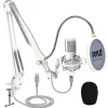 USB Condenser Microphone Kit - Studio Quality, Cardioid, White<Pyle Hot