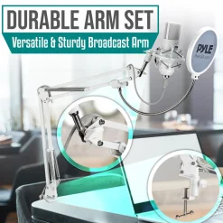 USB Condenser Microphone Kit - Studio Quality, Cardioid, White<Pyle Hot