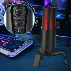 USB Microphone 4 Modes Condenser RGB LED for Gaming/Podcasting<Pyle Hot