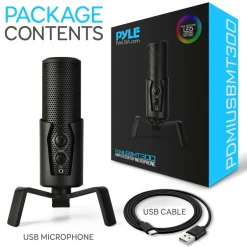 USB Microphone 4 Modes Condenser RGB LED for Gaming/Podcasting<Pyle Hot