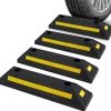 Vehicle Wheel Stop 4-Pack, Parking Assistance, Reflective Rubber, Yellow<Pyle Online