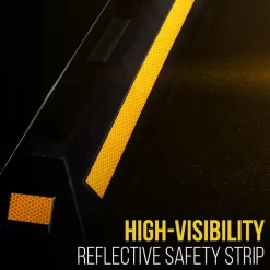 Vehicle Wheel Stop 4-Pack, Parking Assistance, Reflective Rubber, Yellow<Pyle Online