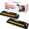 Vehicle Wheel Stops, Parking Aid, High-Density Rubber, Yellow Reflective<Pyle New