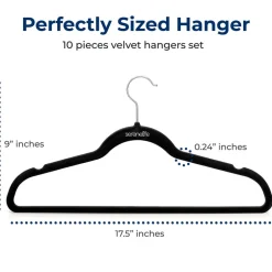 Velvet Hangers 10-Pack, Non-Slip, 360¬∞ Swivel Hook, Space-Saving<SereneLife Discount