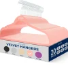 Velvet Hangers 20-Pack, Non-Slip, Space-Saving, 360¬∞ Swivel Hook, Pink<SereneLife Best