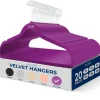 Velvet Hangers 20-Pack, Non-Slip, Space-Saving, 360¬∞ Swivel Hook, Purple<SereneLife New