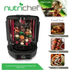 Vertical Rotisserie Oven, Fat-Reducing, Dual Heating, See-Through Window<NutriChef Best
