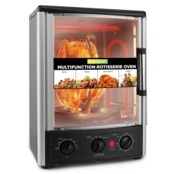 Vertical Rotisserie Oven, 2 Shelves, 1500W, Tempered Glass Door<NutriChef